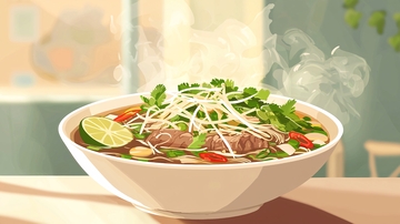 热气腾腾的牛肉粉