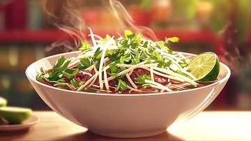 热气腾腾的越南牛肉粉