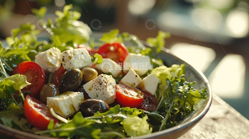 高清大图下载【趣麦麦图】清爽地中海式沙拉