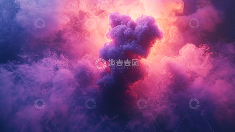 高清大图下载【趣麦麦图】紫红色梦幻云朵背景