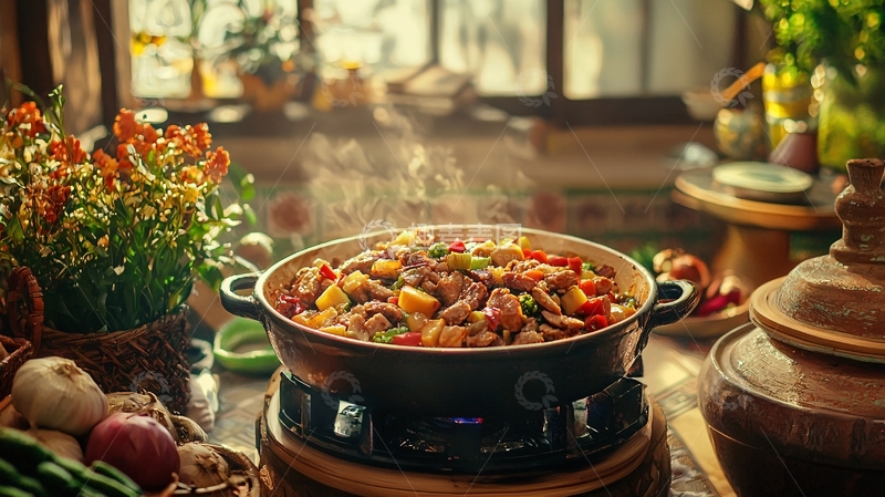 高清大图下载【趣麦麦图】热气腾腾的炖菜
