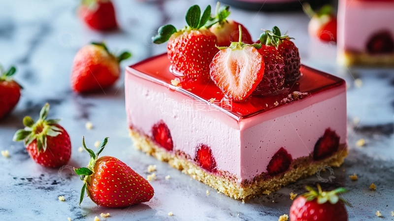 高清大图下载【趣麦麦图】草莓慕斯蛋糕4