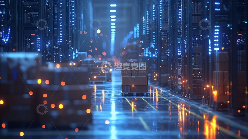 高清大图下载【趣麦麦图】科技感仓库自动运输