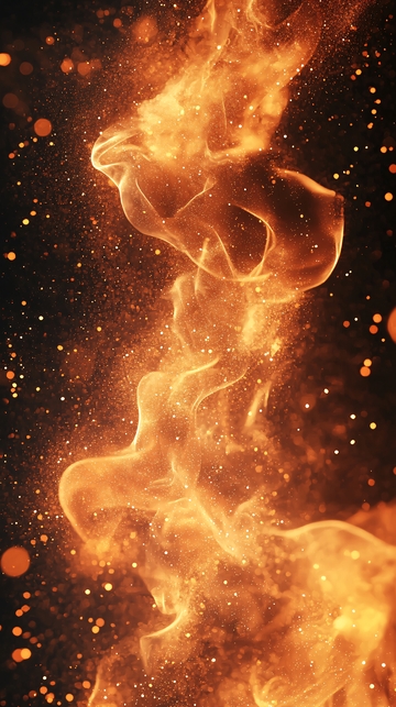 炽热火焰飞舞的抽象画面