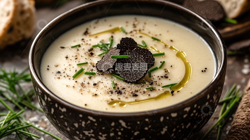 高清大图下载【趣麦麦图】黑松露奶油汤
