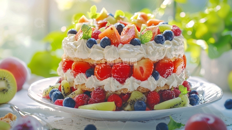 高清大图下载【趣麦麦图】水果奶油蛋糕
