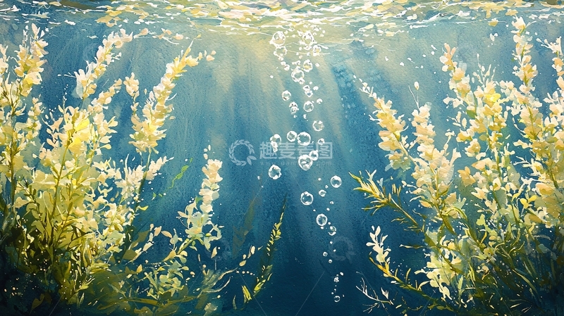 高清大图下载【趣麦麦图】水下植物与光线