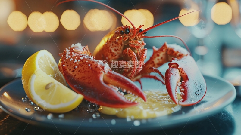 高清大图下载【趣麦麦图】龙虾配柠檬