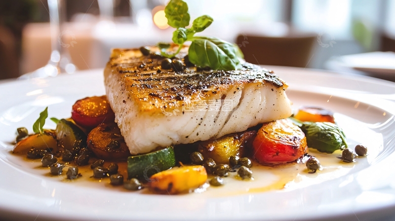 高清大图下载【趣麦麦图】煎鱼柳配时蔬