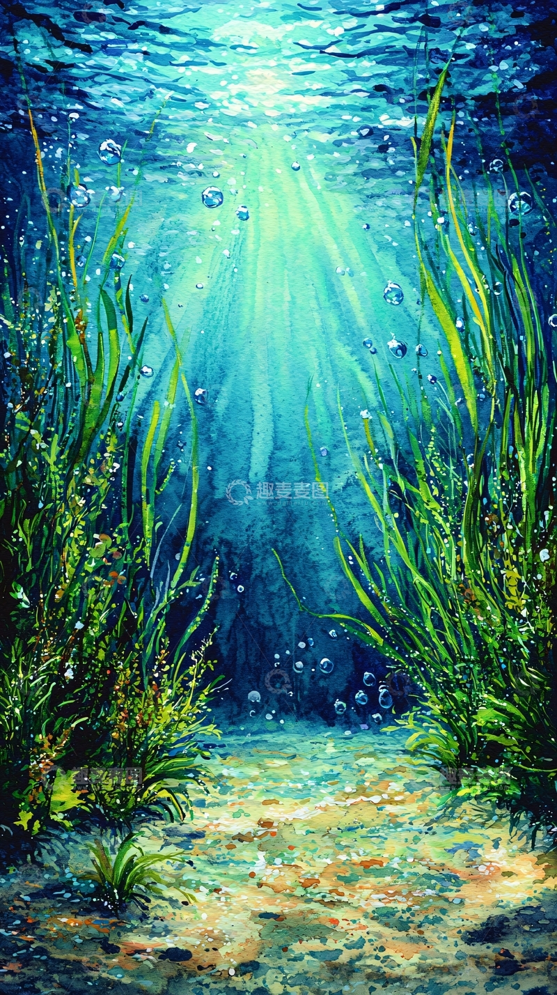 高清大图下载【趣麦麦图】水下阳光透过
