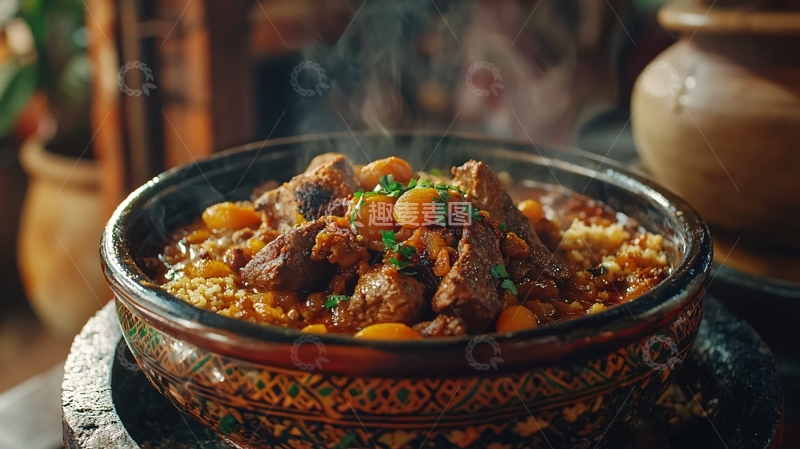 高清大图下载【趣麦麦图】热气腾腾的摩洛哥炖肉