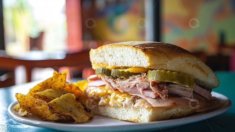 高清大图下载【趣麦麦图】烤火腿三明治