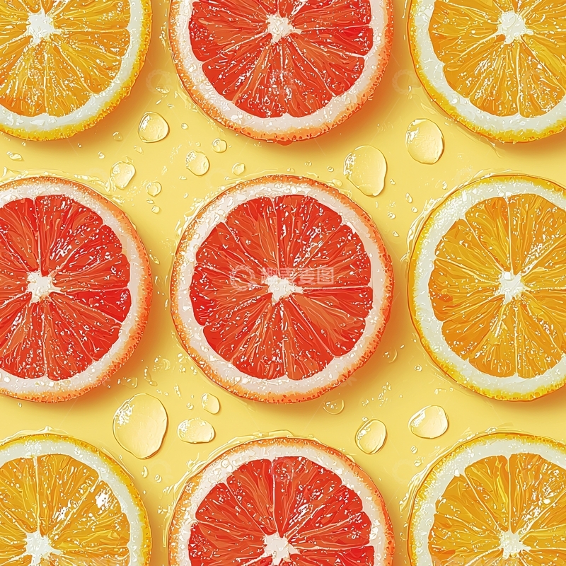 高清大图下载【趣麦麦图】橙色和红色切片水果