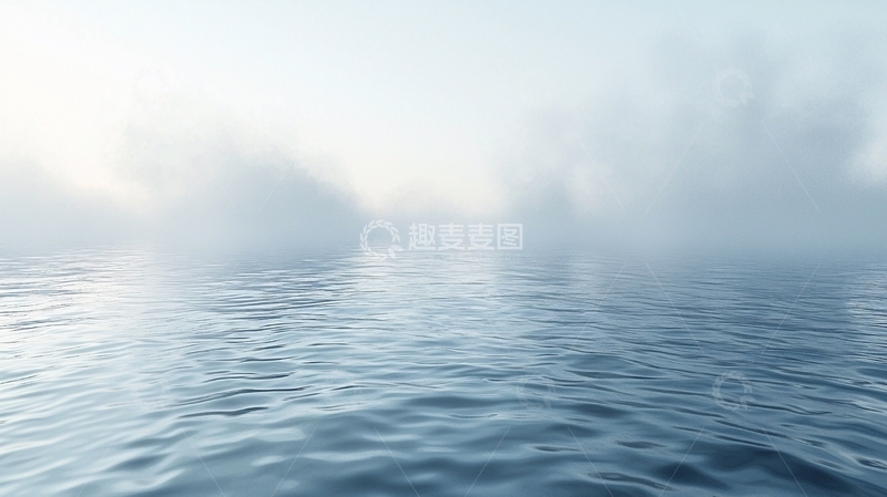 高清大图下载【趣麦麦图】平静的海面雾气弥漫