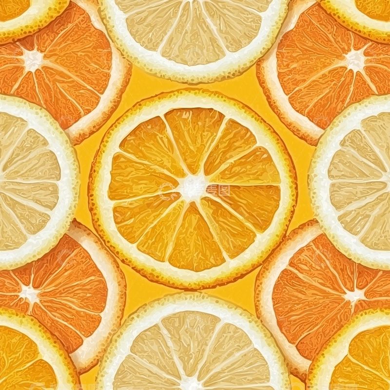 高清大图下载【趣麦麦图】圆形水果切片平铺