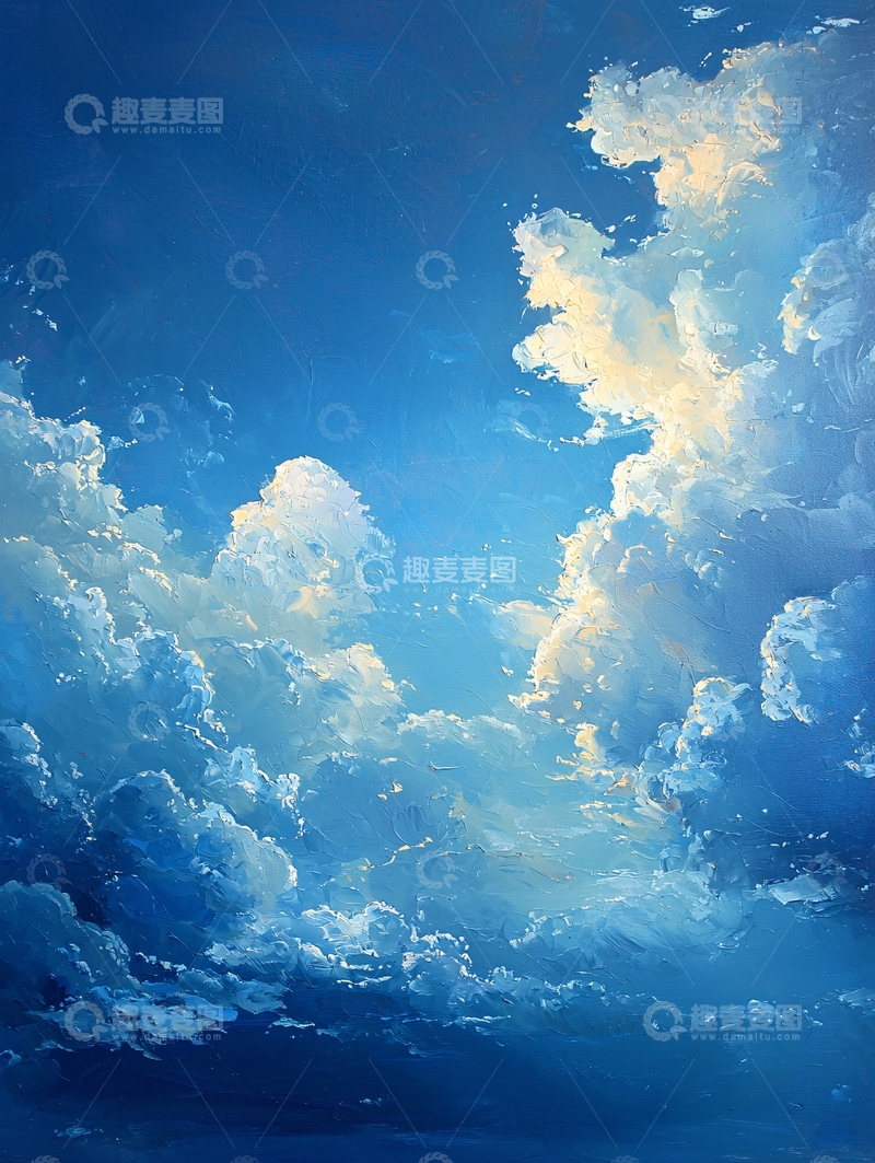 高清大图下载【趣麦麦图】晴空万里云朵漂浮