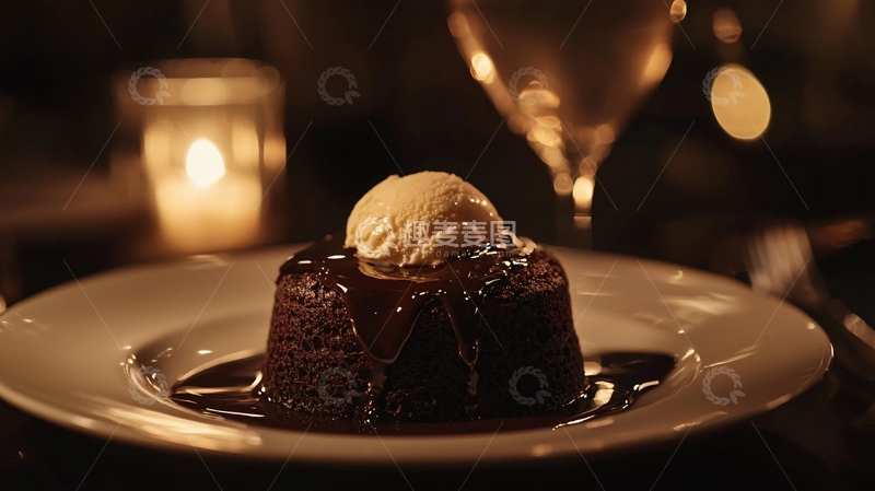 高清大图下载【趣麦麦图】巧克力熔岩蛋糕