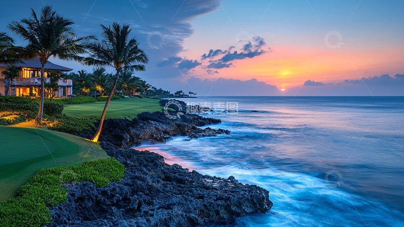 高清大图下载【趣麦麦图】海边日落美景