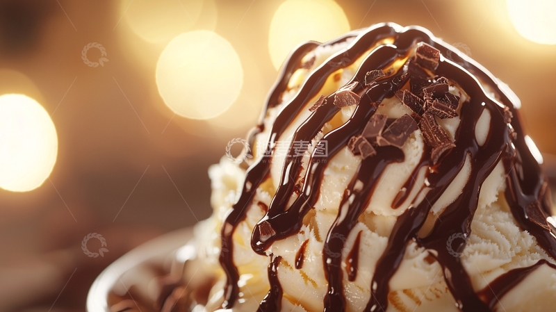 高清大图下载【趣麦麦图】香甜巧克力冰淇淋圣代