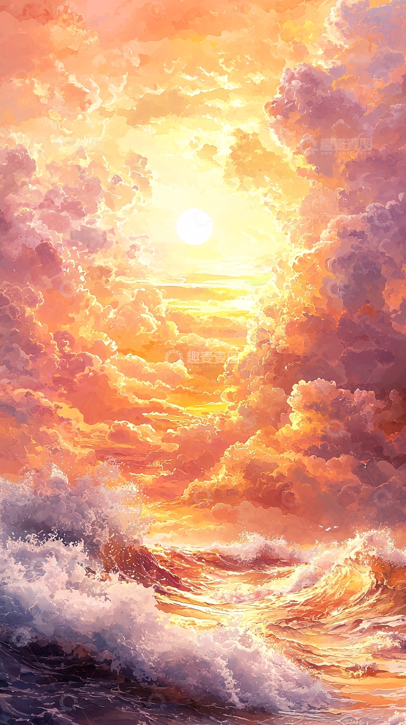 高清大图下载【趣麦麦图】绚烂日落