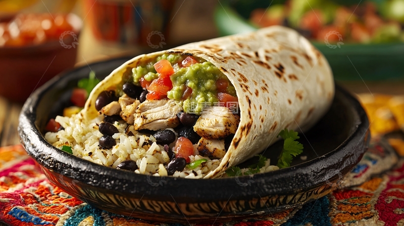 高清大图下载【趣麦麦图】美味鸡肉墨西哥卷