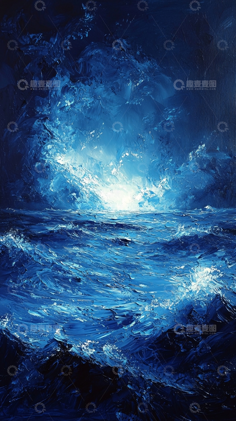 高清大图下载【趣麦麦图】汹涌的蓝色海洋风暴