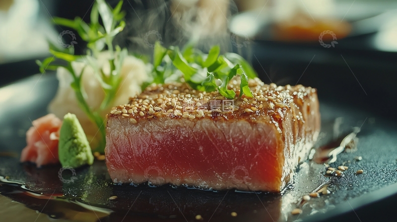 高清大图下载【趣麦麦图】香煎金枪鱼牛油果泥