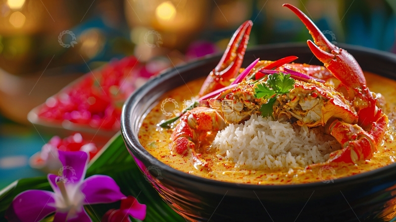 高清大图下载【趣麦麦图】咖喱蟹饭