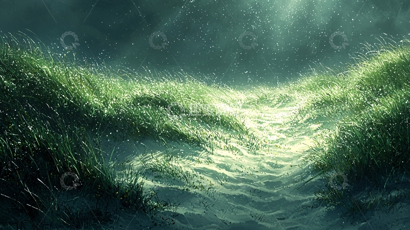 高清大图下载【趣麦麦图】绿草如茵的小路