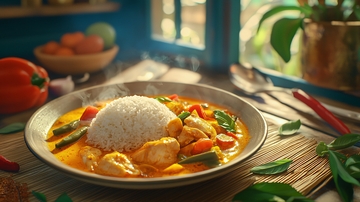 香喷喷的鸡肉咖喱饭