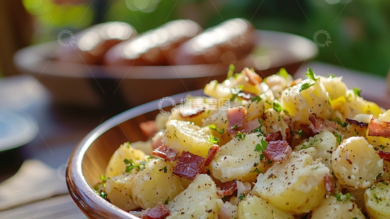 高清大图下载【趣麦麦图】木碗土豆沙拉