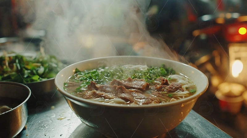 热气腾腾的越南牛肉粉