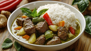 绿咖喱牛肉饭