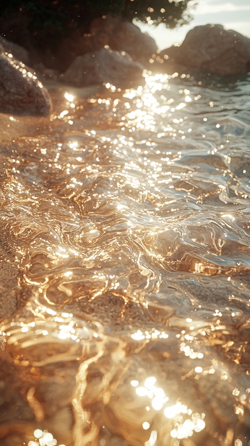 金光闪闪的海面