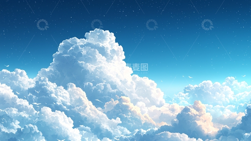 高清大图下载【趣麦麦图】壮丽的云层在蓝天之上