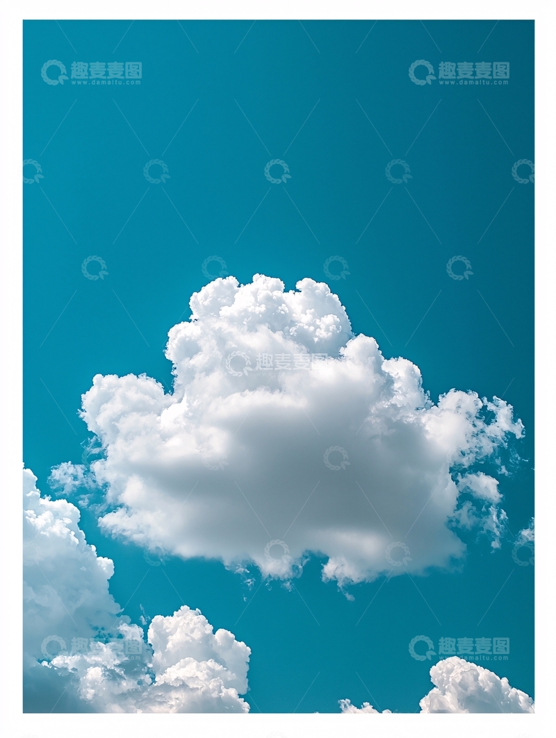 高清大图下载【趣麦麦图】晴空万里下的蓬松云朵