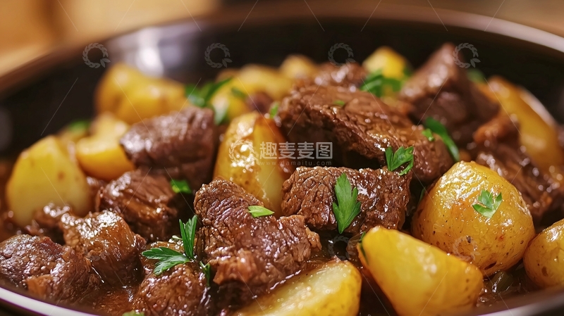 高清大图下载【趣麦麦图】牛肉土豆炖菜