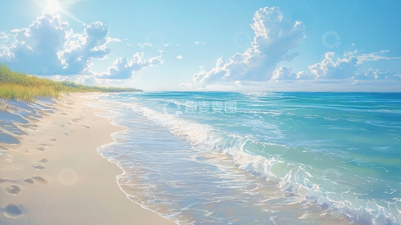 高清大图下载【趣麦麦图】阳光沙滩碧海蓝天