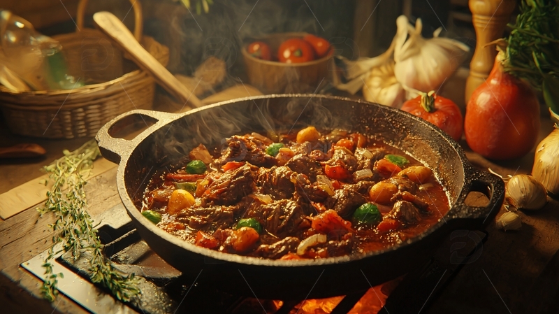 高清大图下载【趣麦麦图】香浓炖肉铁锅美食