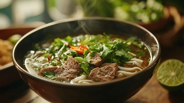 热气腾腾的牛肉粉