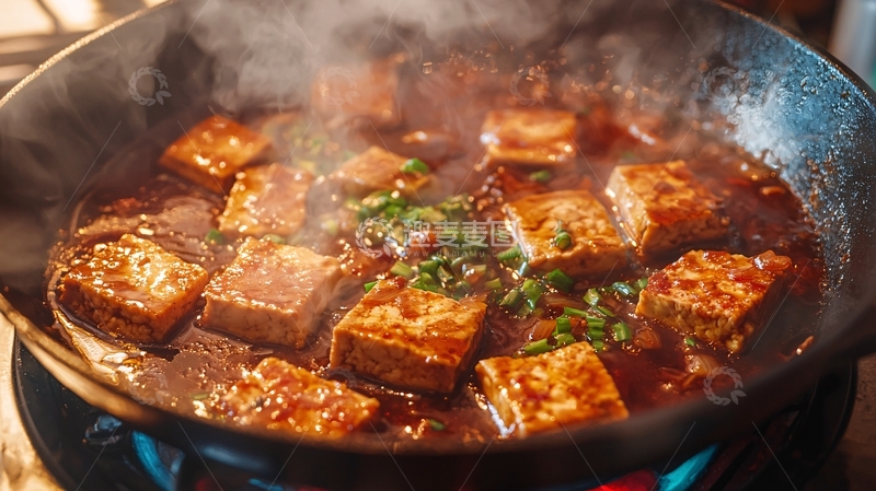 高清大图下载【趣麦麦图】香喷喷的红烧豆腐