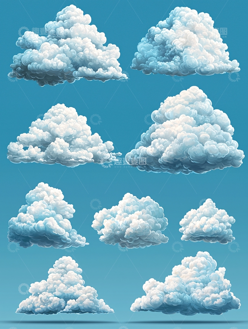 高清大图下载【趣麦麦图】蓬松的白云朵朵