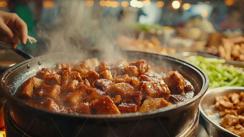 高清大图下载【趣麦麦图】冒着热气的大锅炖肉