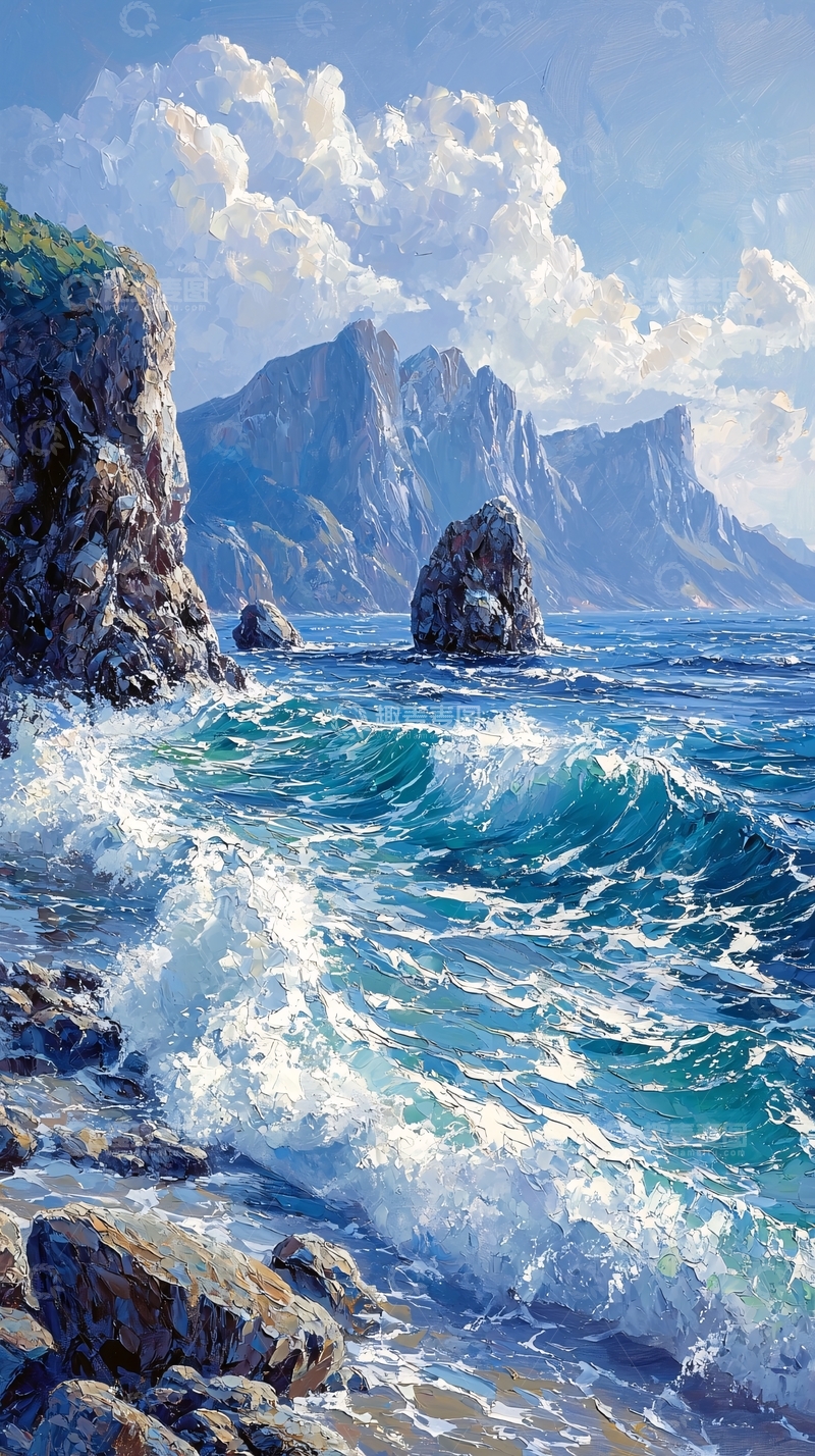 高清大图下载【趣麦麦图】海边岩石
