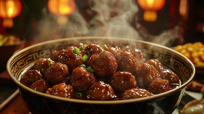 高清大图下载【趣麦麦图】香喷喷的狮子头