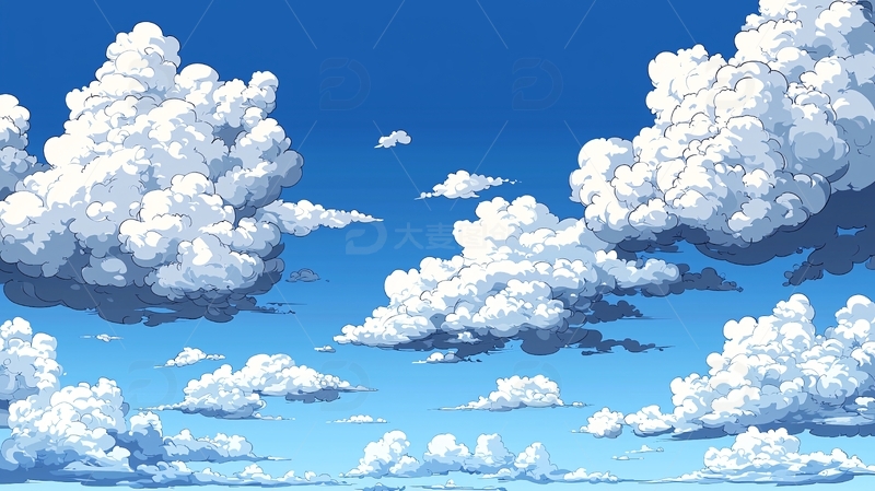 蓝天白云朵朵漂浮