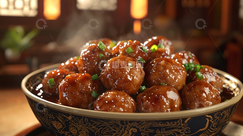 高清大图下载【趣麦麦图】香甜可口的肉丸