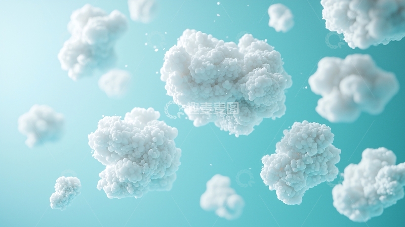 高清大图下载【趣麦麦图】棉花糖般的云朵漂浮