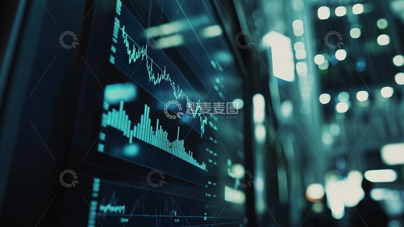 高清大图下载【趣麦麦图】夜晚都市股票行情图