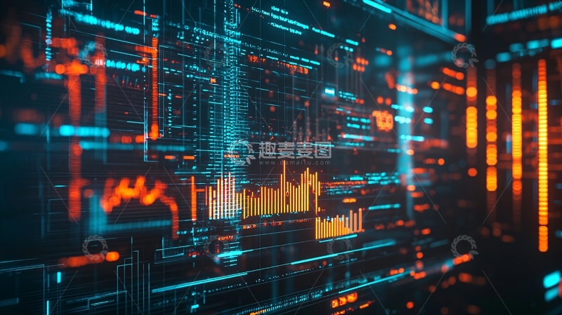 高清大图下载【趣麦麦图】科技感数据流背景